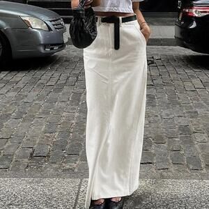 Commense White Maxi Skirt